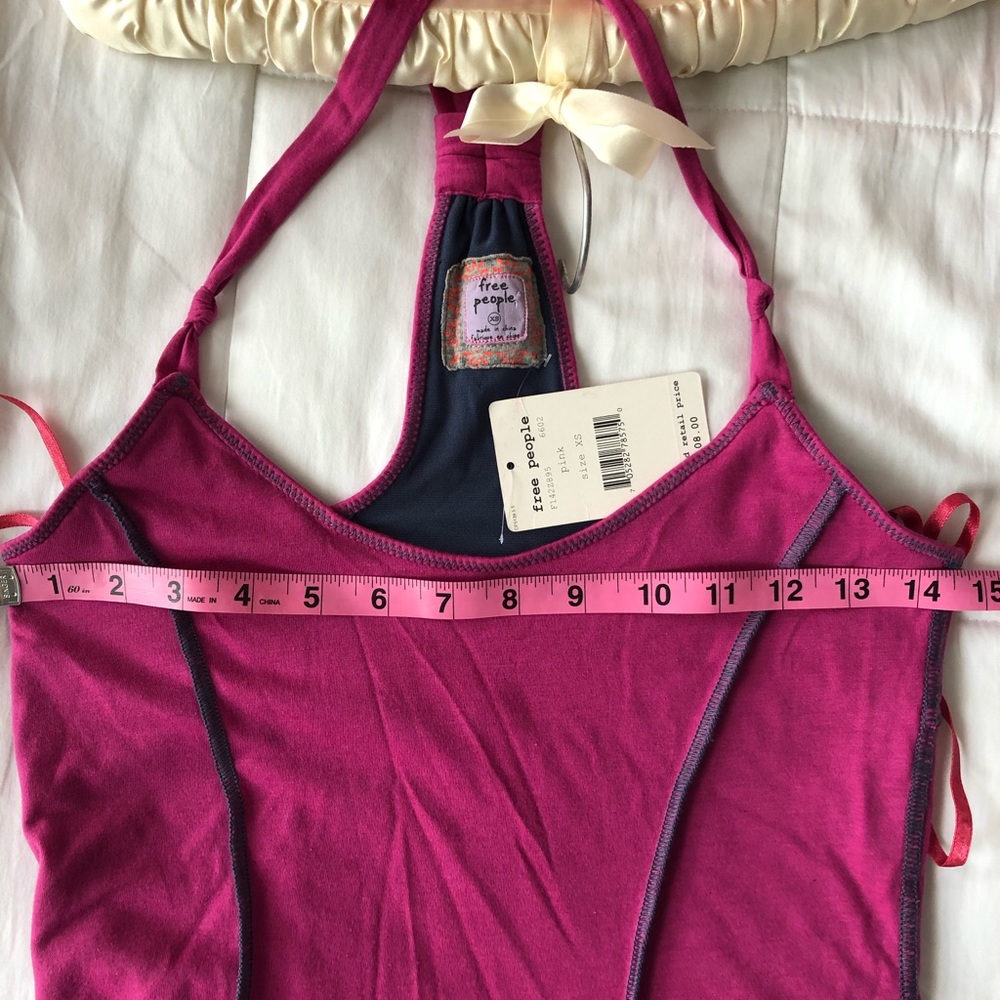 VINTAGE Free People Dress Racerback Pink Flare Mini  XS - Picture 6 of 8